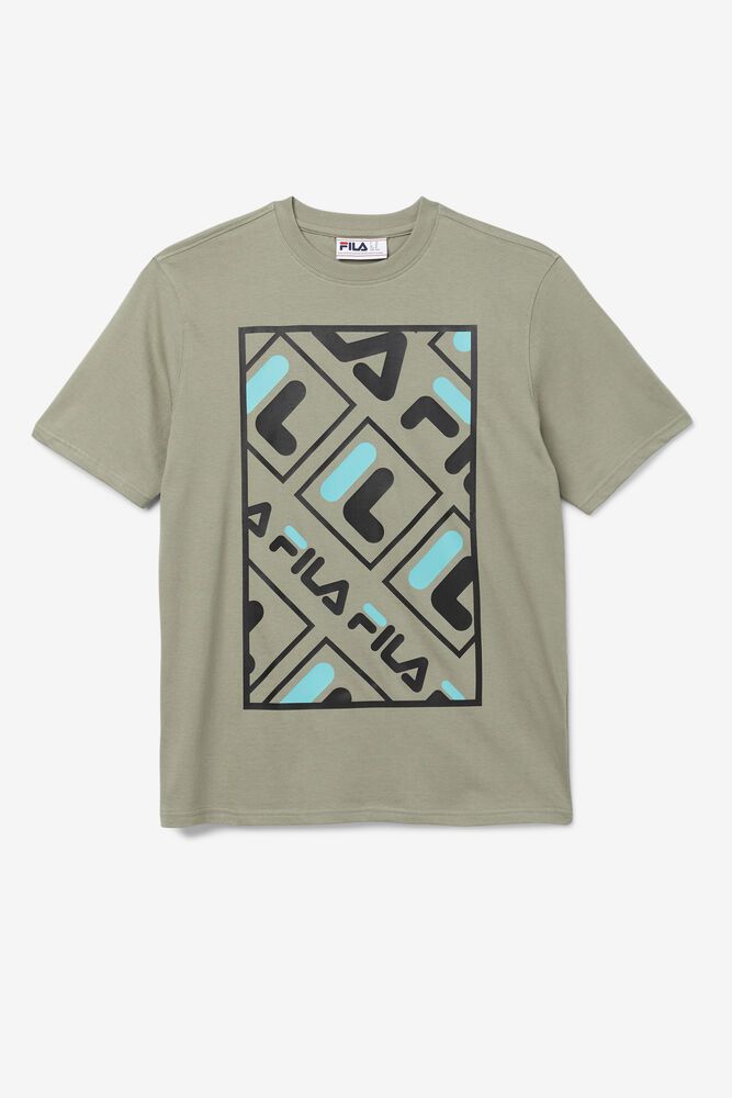 Fila T-Shirt Mens Olive - Jalen - Philippines 9352846-MB